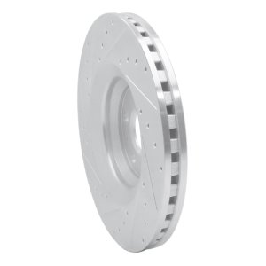 Audi TT Quattro Brake Rotor (1) - Front Right - R1 Concepts - Drilled & Slotted - Silver - `08-`11